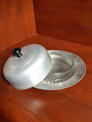Vintage B.W. Buenilum  covered butter dish with a glass insert. 