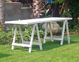 White Adult Trestle Tables for hire