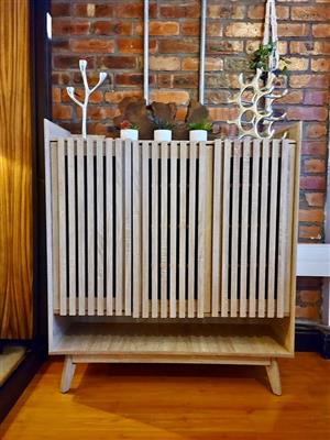 Slatted Door Storage cabinet with shelves - Brio Shoe Cabinet