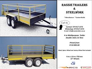 4 m Double axle Multipurpose Trailer 
