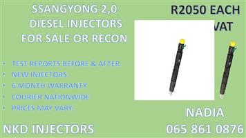 DIESEL INJECTORS FOR SALE FOR SSANYONG 2.0 - TESTED WITH WARRANTY