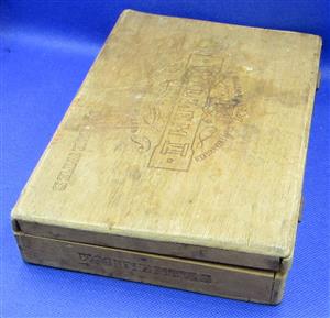 Vintage Wooden Box with Fishing Tackle