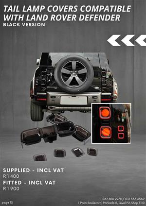 Tail Lamp Covers compatible with Land Rover Defender - Fitted