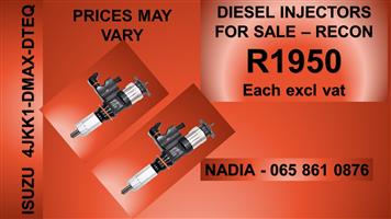 ISUZU 4JK1-DMAX-DTEQ DIESEL INJECTORS FOR SALE OR TO RECON