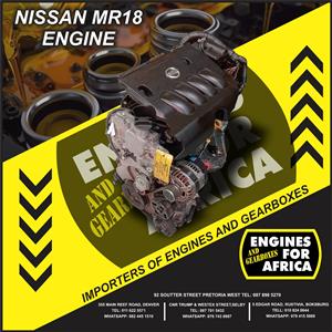 Nissan Tiida 1.8L Mr18de Dohc 16V Engine Used For Sale