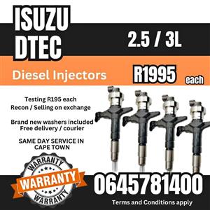 Isuzu Dtec 2.5 / 3L diesel injectors for sale