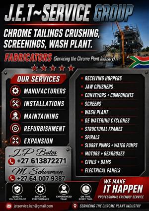 Chrome wash plant and Land for Sale