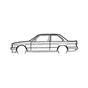 Steel Silhouette Wall Art - Bmw E30 325is 600X215X2MM