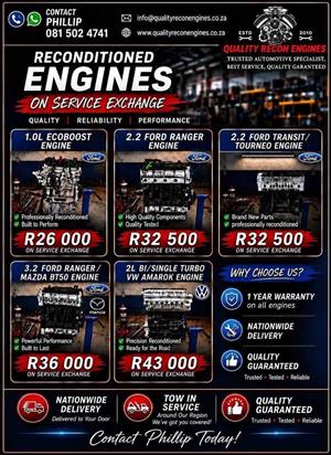Ford Ranger 2.2 & 3.2 fully reconditioned engines