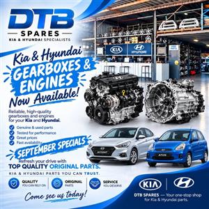 Kia and Hyundai ENGINES and GEARBOXES now available. 