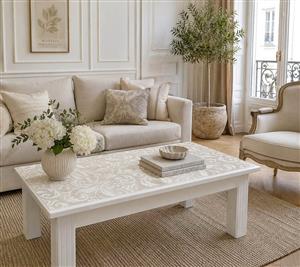 Coffee table .  Solid wood.  Refurbished by Dragonfly Furnishings. H46cm x L118cm x D58.5cm