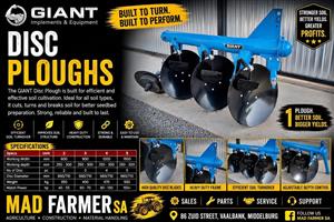 New disc ploughs available for sale