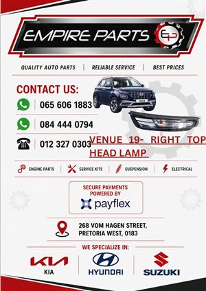 HYUNDAI VENUE 19- RIGHT TOP HEAD LAMP NEW FOR SALE