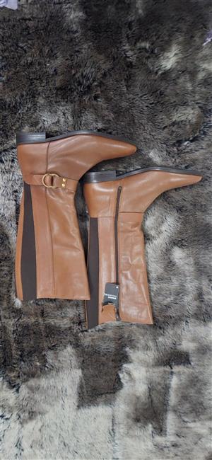LEATHER BOOTS FOR SALE: TAN - NEW