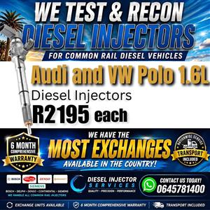Audi and VW Polo 1.6L diesel injectors for sale