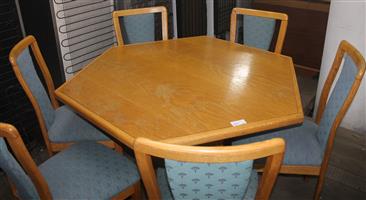 Brown 7 piece dining room suite S049185A #Rosettenvillepawnshop