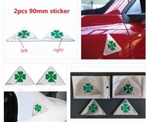 Alfa Romeo triangle clover leaf fender wing badges stickers