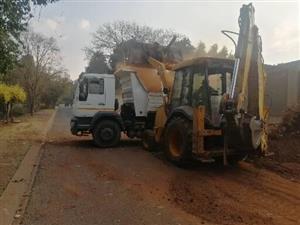 RUBBLE REMOVAL, TLB HIRE/ TIPPER TRUCK HIRE