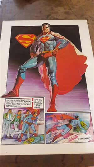 Original Supernan and Batman posters . Mint . A1 size . 
