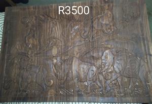 Big Five African Wall Art Hand-Carved Solid Wood one of a kind