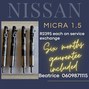 Nissan micra 1.5 diesel injectors for sale with warranty 
