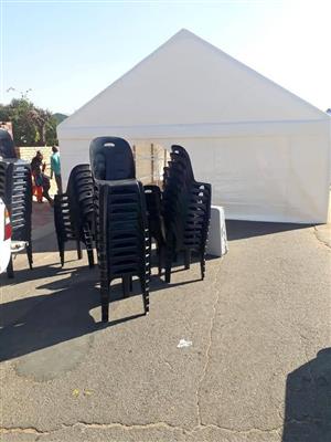 Smart folding tables and plastic chairs