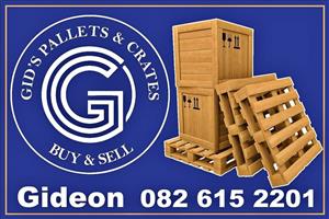 Shipping crates, Plastic pallets, Used office furniture