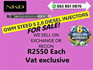 GWM STEED 5 2,0 DIESEL INJECTORS FOR SALE WITH WARRANTY LETSITELE