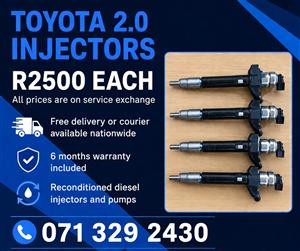 TOYOTA 2.0 INJECTORS FOR SALE WITH WARRANTY 