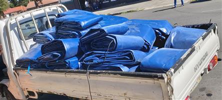 9M X 9M HEAVY DUTY (700GSM) PVC TRUCK COVERS/TARPAULINS AND CARGO NETS 