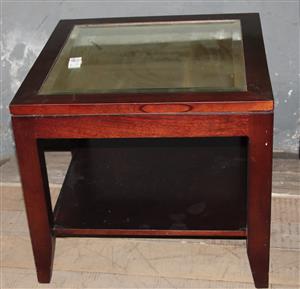 Mahogany lamp table with mirror top S030016B #Rosettenvillepawnshop