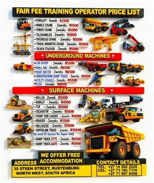 Aspiring Miners and Construction courses, New bookings & registration is open