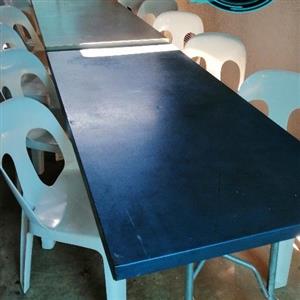 heavy duty steel folding tables and Nola chairs