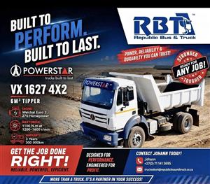 New Powerstar VX 1627 (4×2) Tipper , 6 Cub