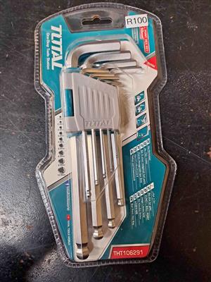 Brand New Total Tools 9 piece Ball point Hex key set 1.5mm - 10mm