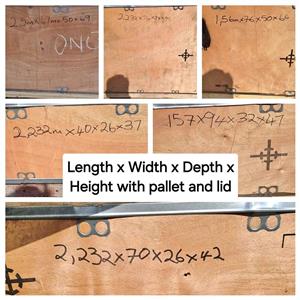 Oversized Shipping Crates For Sale 2.2m up to 2.5m Length different depths Jhb South