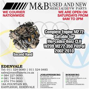 Complete Engine M272 (Second Hand) Suitable for Mercedes-Benz CLK W209 M272 350 Petrol 2002-2010