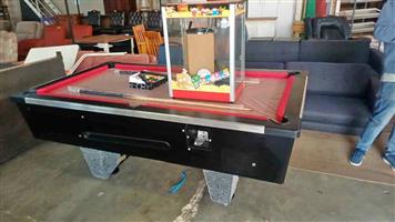 Brand new slate top R2 coin operated pool table +Popcorn machine combo