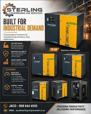 New air compressors for sale, service and repairs