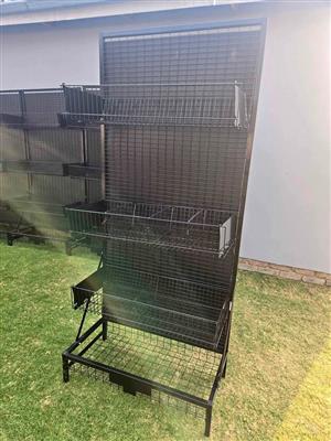 ELEGANT BLACK DISPLAY STANDS.  