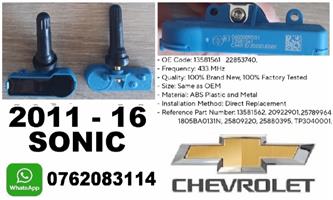 Cheverolet Sonic TPMS tyre pressure monitor sensors and valves 