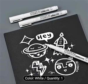 Premium White Permanent Marker - High Opacity Oily Ink