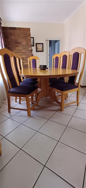Oak dining table with dining side cupboard from Rochester Furniture's