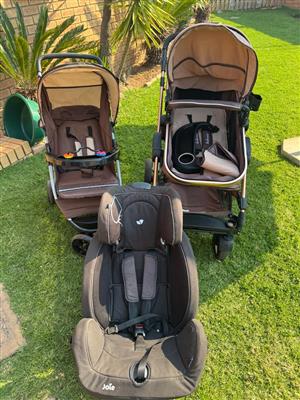 2 prams and 1 car seat