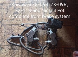 Kawasaki ZX-06R ZX-09R ZX-11R Complete Front Brake System Tokico 4 Pot