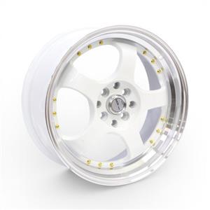 17″ OYTBB850 4/100 & 4/114 White Machine Lip Alloy Wheels