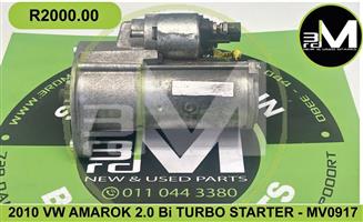 2010- VW AMAROK 2.0 Bi TURBO STARTER MOTOR---MV0917