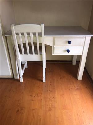 Pinewood desk and chair for sale 