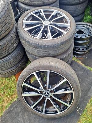 Mercedes Benz original alloy mags size 18 +tyres 225/40/18 used