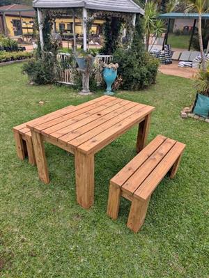 Custom Made Picnic Table & Chairs  GARDEN MARKET PLACE  NO 1 Gardens Road. HILLCREST